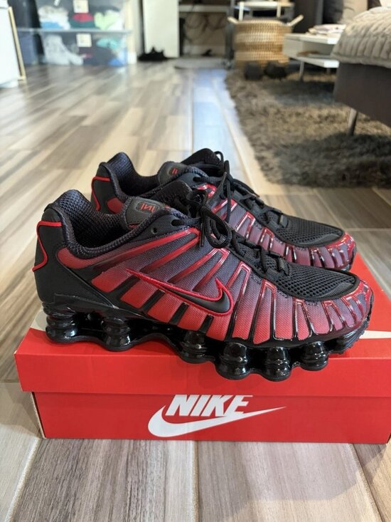 Men\'s Nike Shox TL Casual Shoes - Deadpool Black/University Red IF6202-001 main image 12